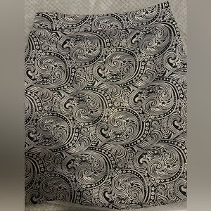 Ann Taylor Petite Sz 6P Black & Grey Glittery Design Business Pencil Skirt